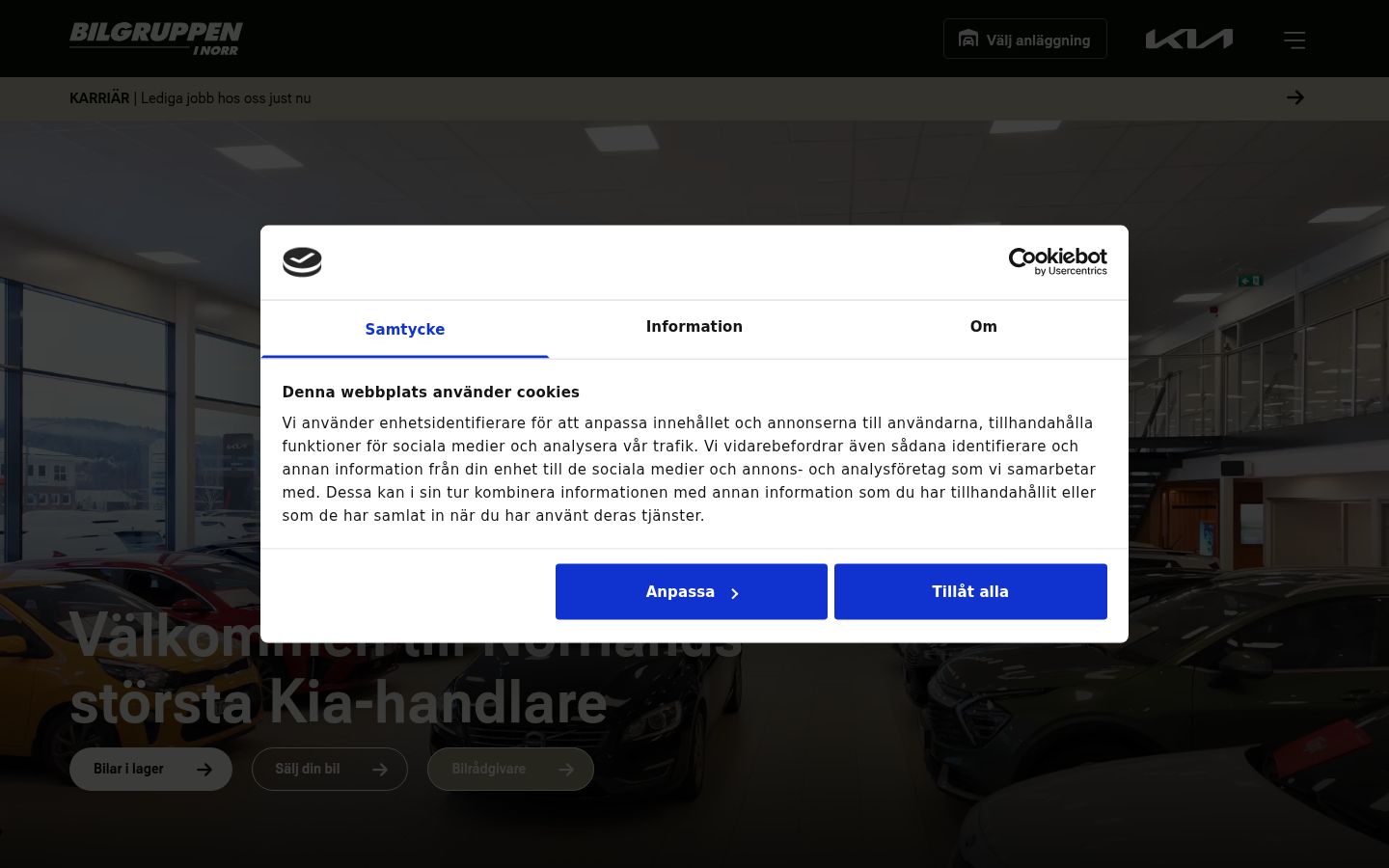 Screenshot tal-banner tal-kunsens muri qabel kwalunkwe interazzjoni