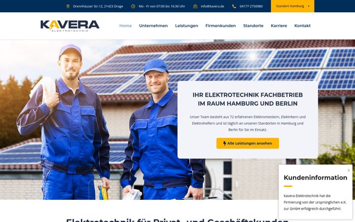 Screenshot of kavera.de