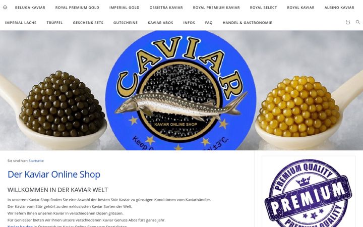 Screenshot of kaviar-online-shop.at