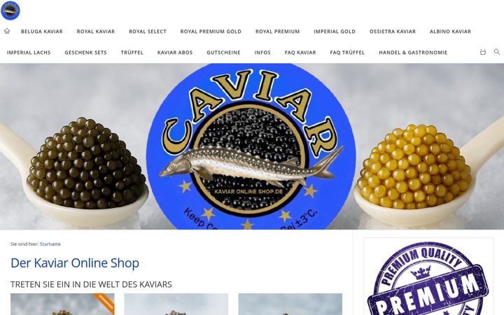 Screenshot of kaviar-online-shop.de