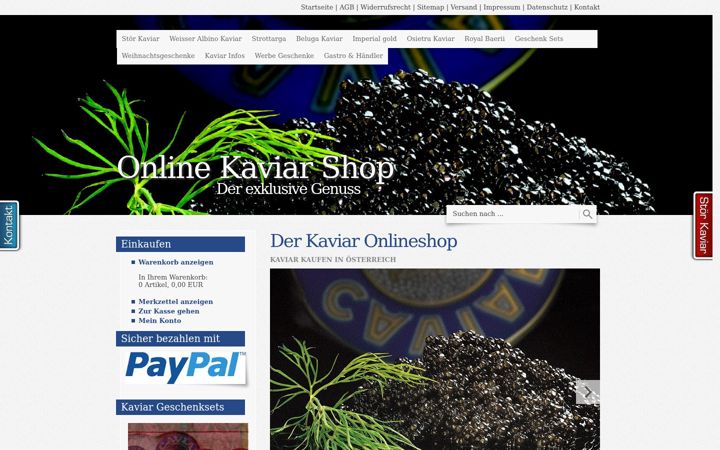 Screenshot of kaviar-wien.at