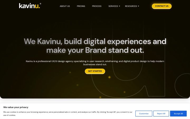 Screenshot of kavinudesign.com