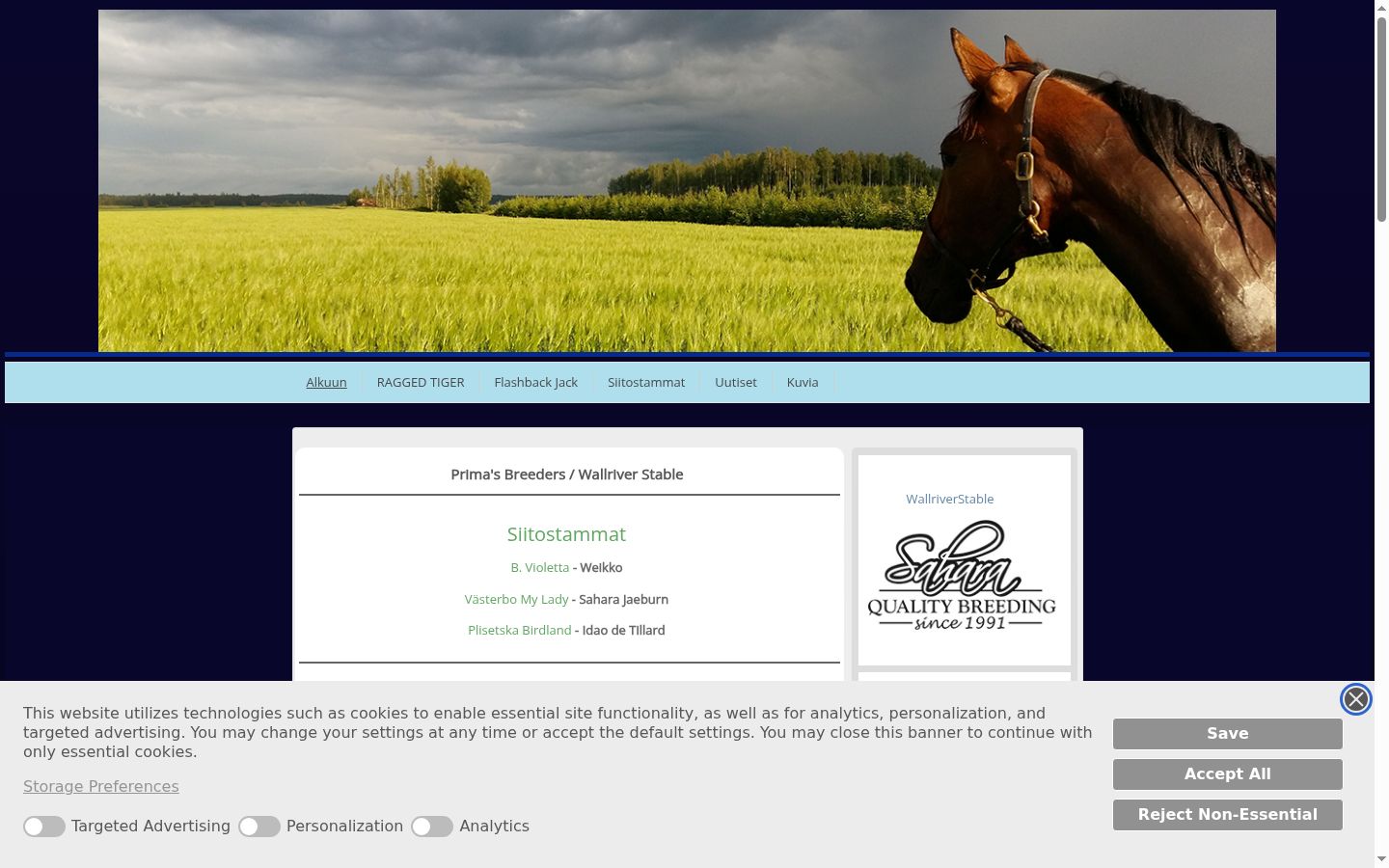 Screenshot del banner di consenso mostrato prima di qualsiasi interazione