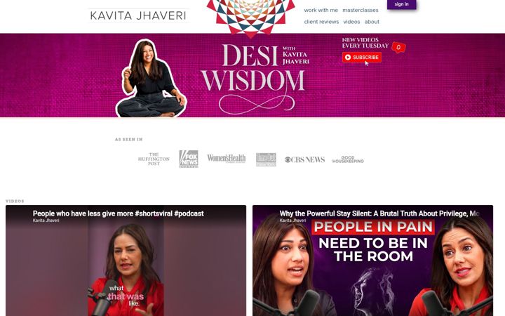 Screenshot of kavitajhaveri.com
