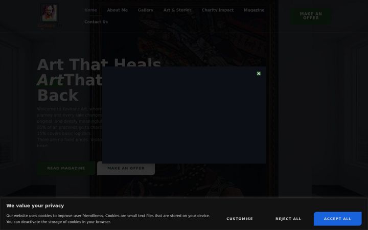 Screenshot of kavkanzart.com