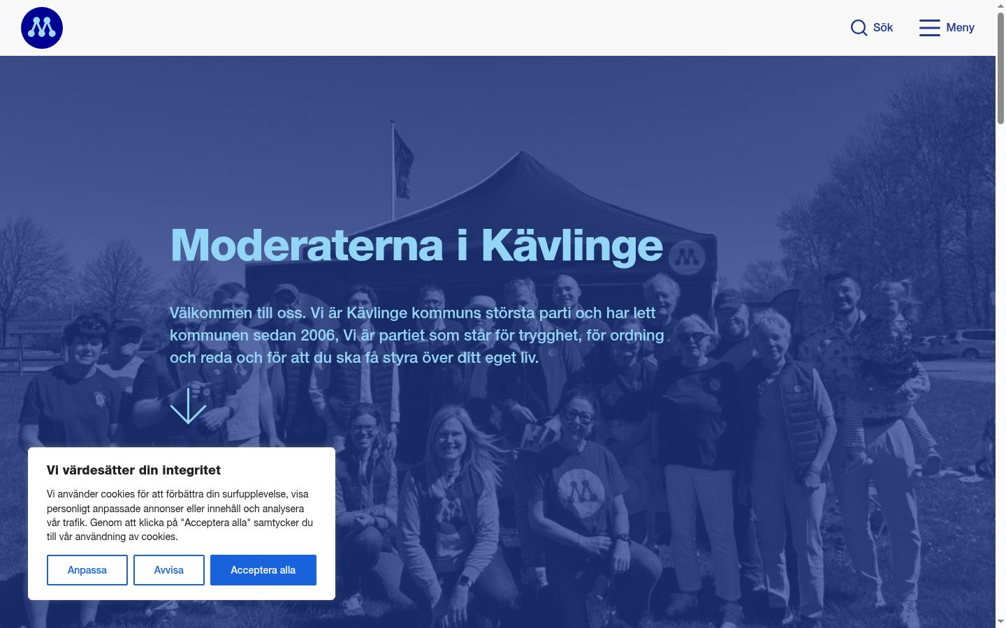 Screenshot tal-banner tal-kunsens muri qabel kwalunkwe interazzjoni