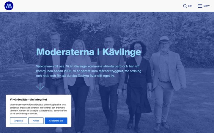 Screenshot of kavlingemoderaterna.se