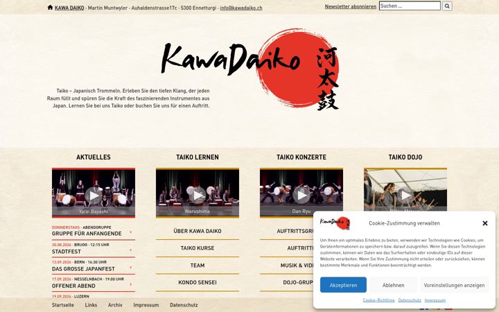 Screenshot of kawadaiko.ch