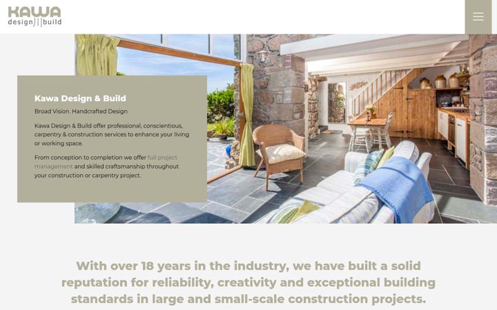Screenshot of kawadesignandbuild.co.uk
