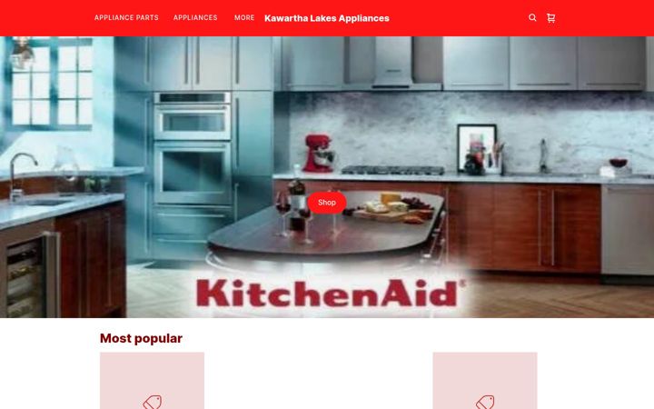 Screenshot of kawarthalakesappliances.com