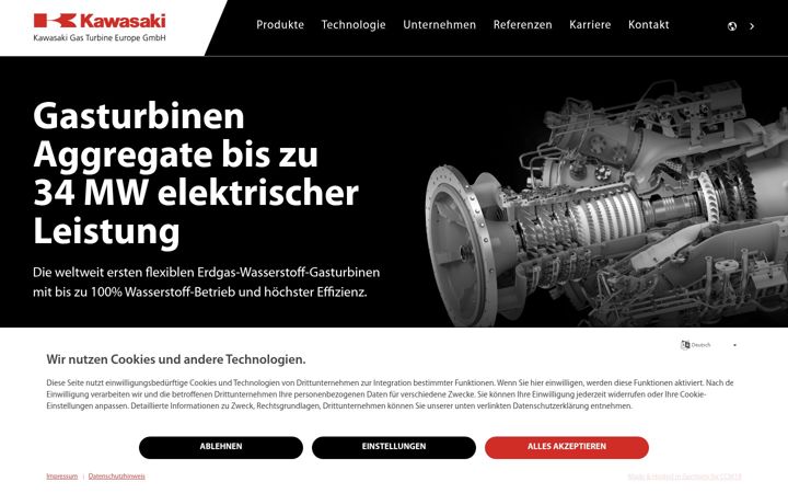 Screenshot of kawasaki-gasturbine.de