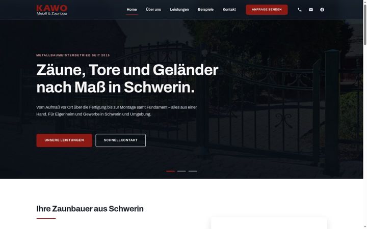 Screenshot of kawo-zaunbau.de