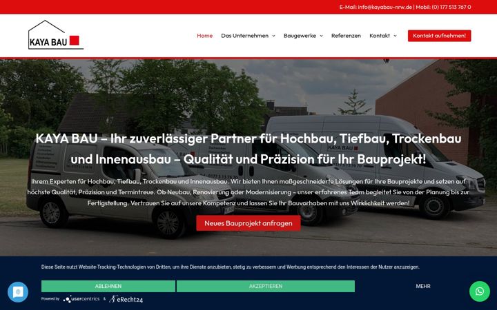 Screenshot of kayabau-nrw.de