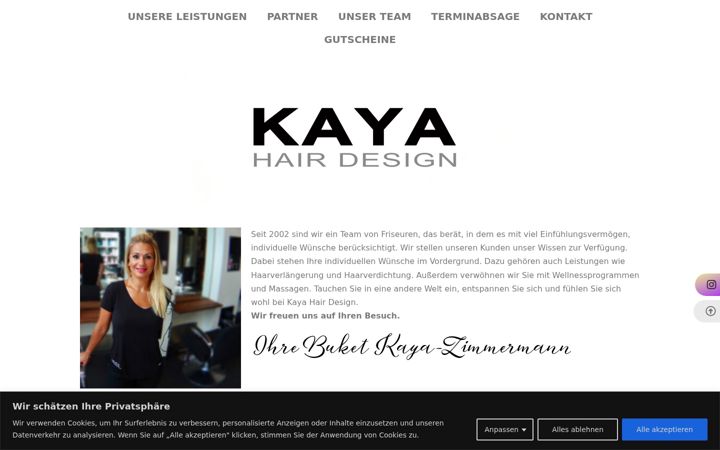 Screenshot of kayahairdesign.de