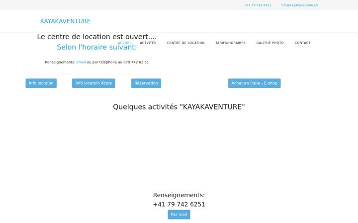 Screenshot of kayak-aventure.ch