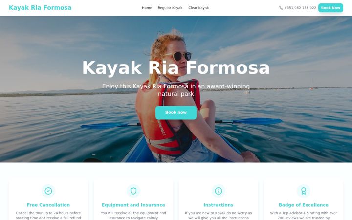 Screenshot of kayak-ria-formosa.pt