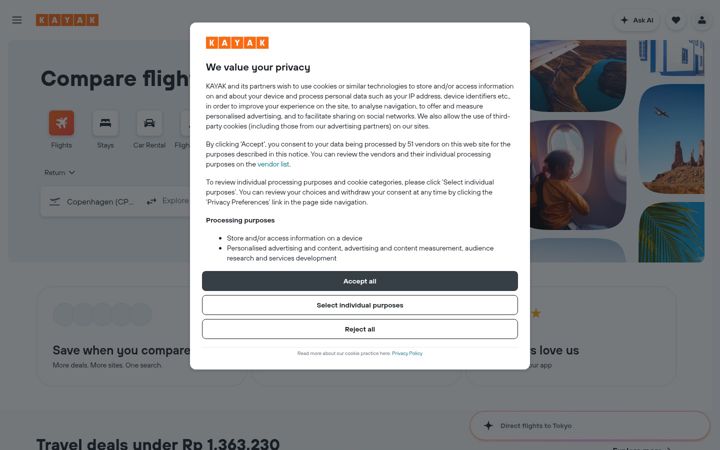 Screenshot of kayak.co.id