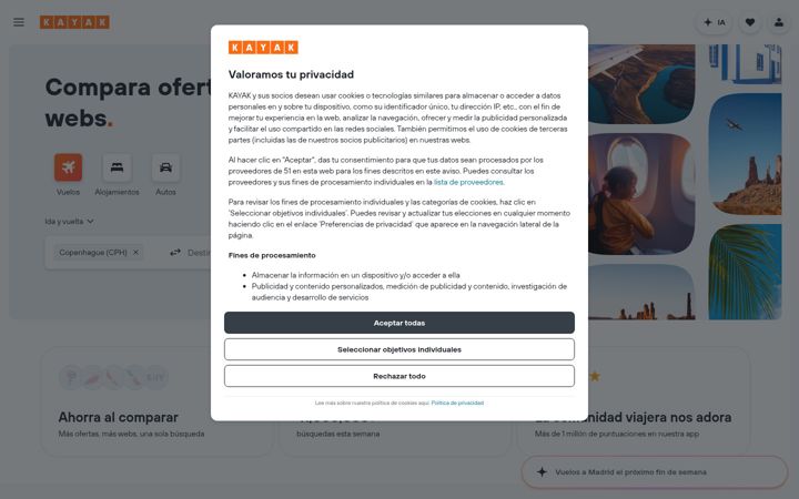 Screenshot of kayak.com.pe