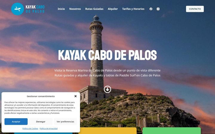 Screenshot of kayakcabodepalos.com