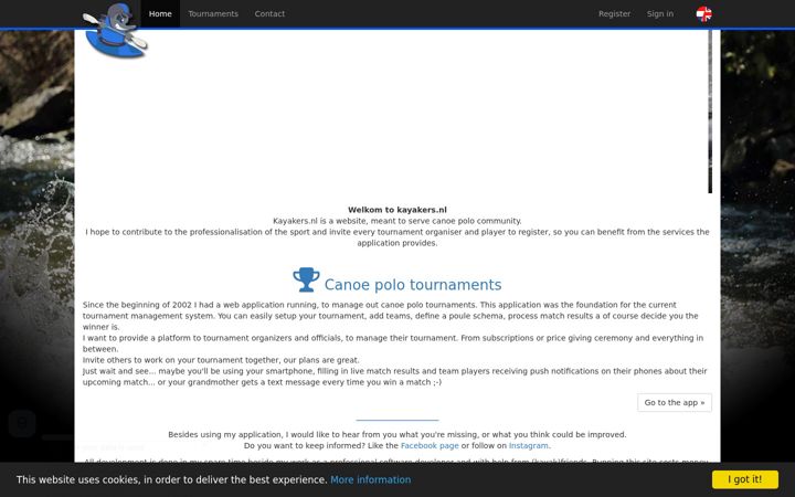 Screenshot of kayakers.nl