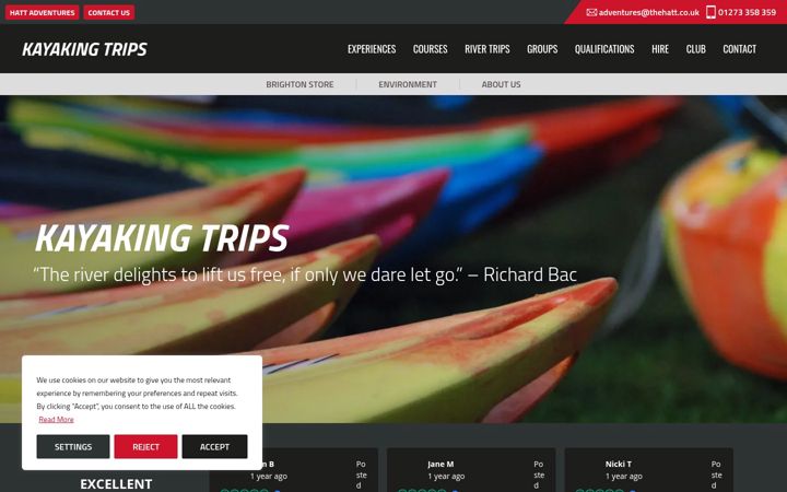 Screenshot of kayaking-trips.co.uk