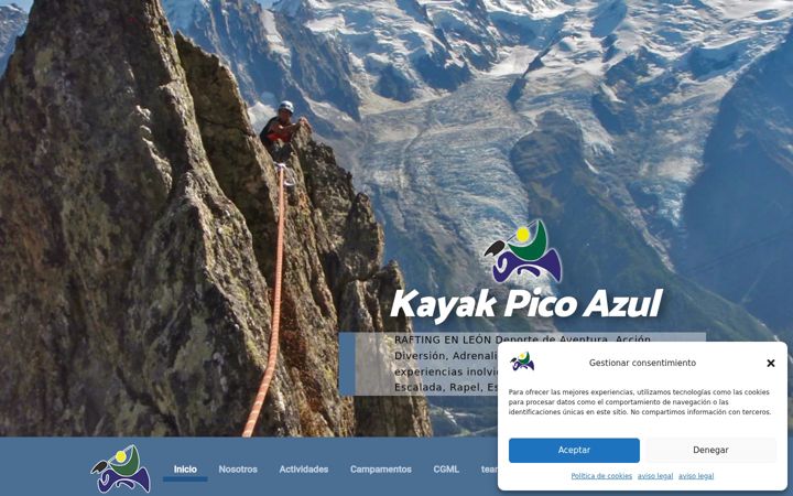 Screenshot of kayakpicoazul.com