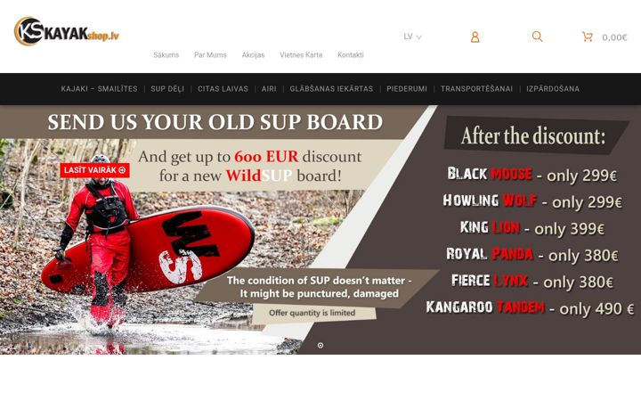 Captura de ecrã de kayakshop.lv