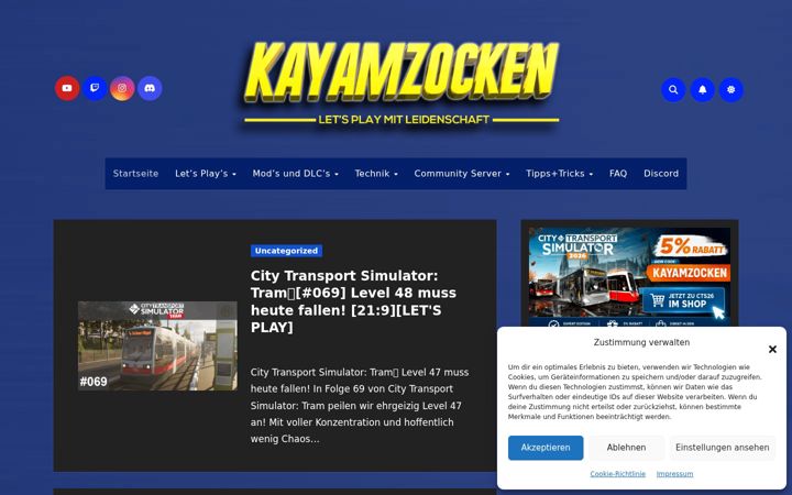 Screenshot of kayamzocken.de