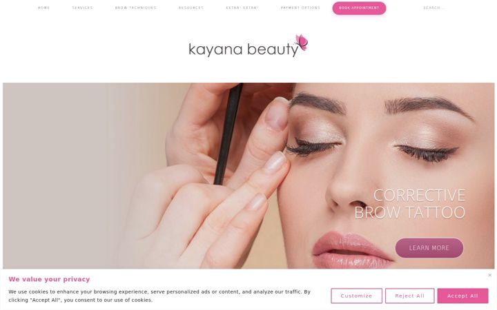 Screenshot of kayanabeauty.com