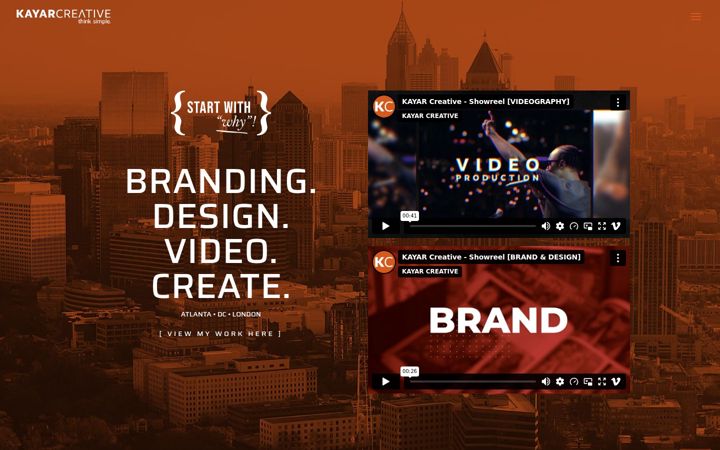 Screenshot of kayarcreative.com