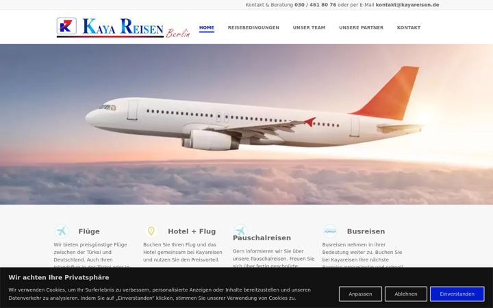 Screenshot of kayareisen.de