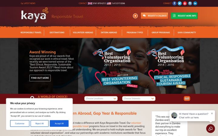 Screenshot of kayaresponsibletravel.com