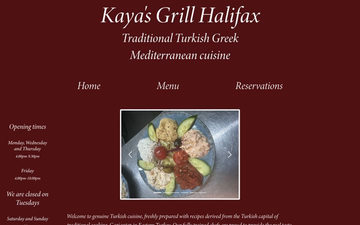 Screenshot of kayasgrill.co.uk
