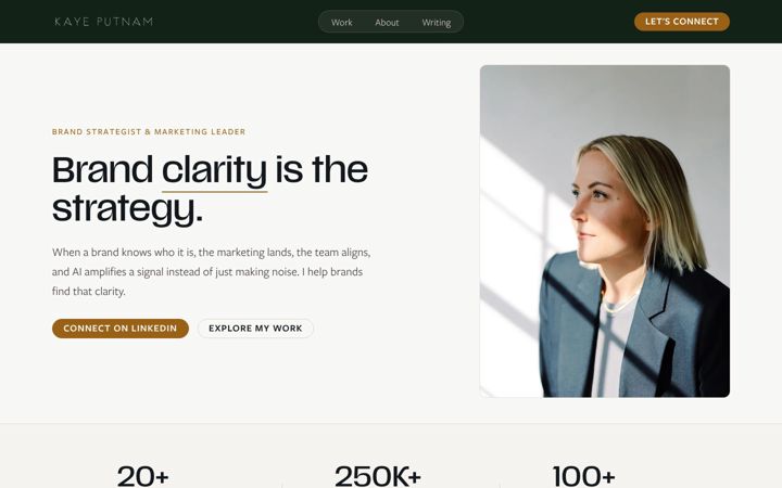 Screenshot of kayeputnam.com