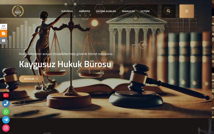 Screenshot of kaygusuzhukuk.com