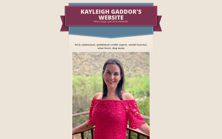 Screenshot of kayleighgaddor.com
