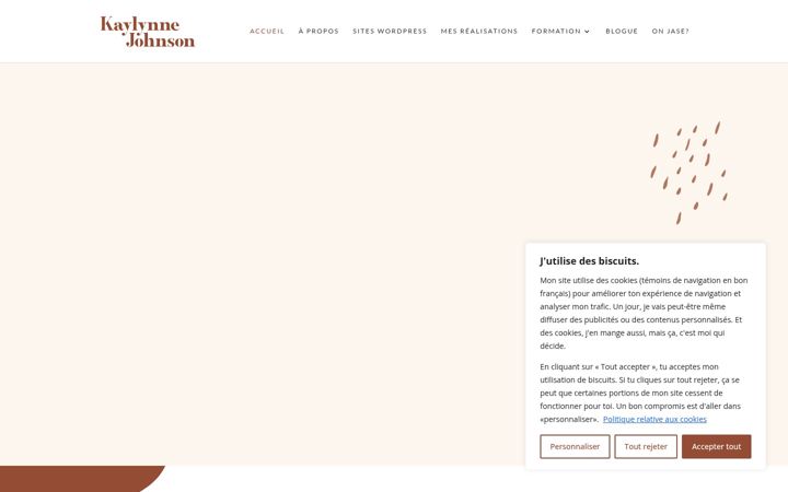 Screenshot of kaylynnejohnson.com