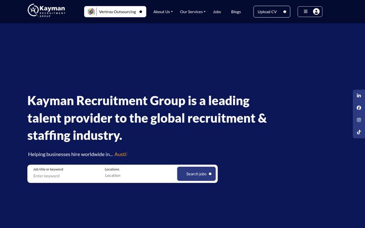 Screenshot of kaymanrecruitment.com