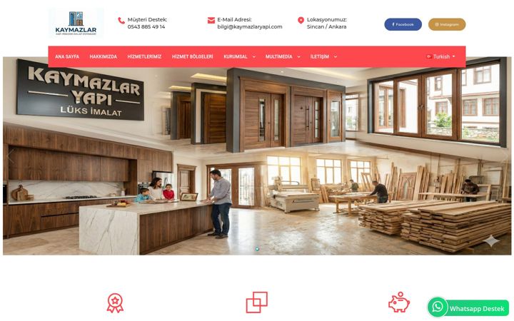 Screenshot of kaymazlaryapi.com