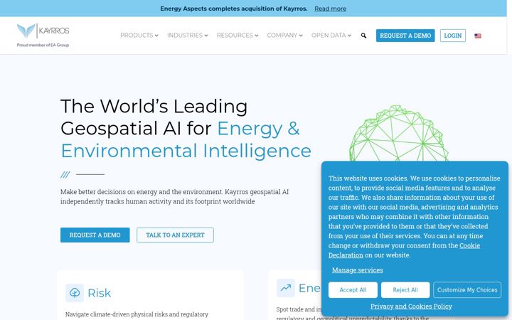 Screenshot of kayrros.com