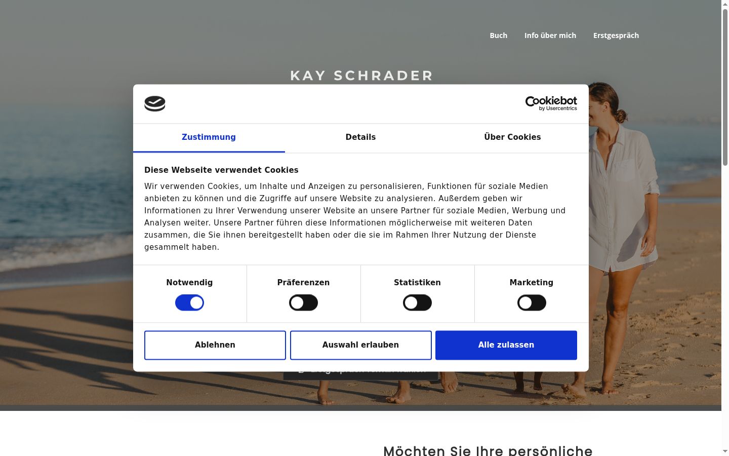 Screenshot of the consent banner shown before any interaction