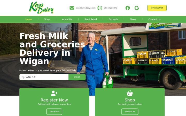 Screenshot of kaysdairy.co.uk