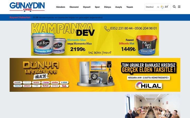 Screenshot of kayserigunaydin.com