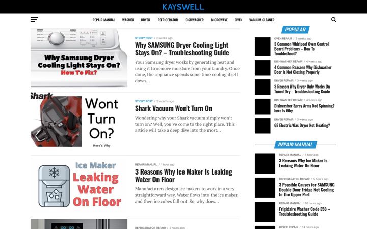 Screenshot of kayswell.com