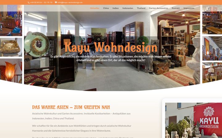 Screenshot of kayu-wohndesign.de