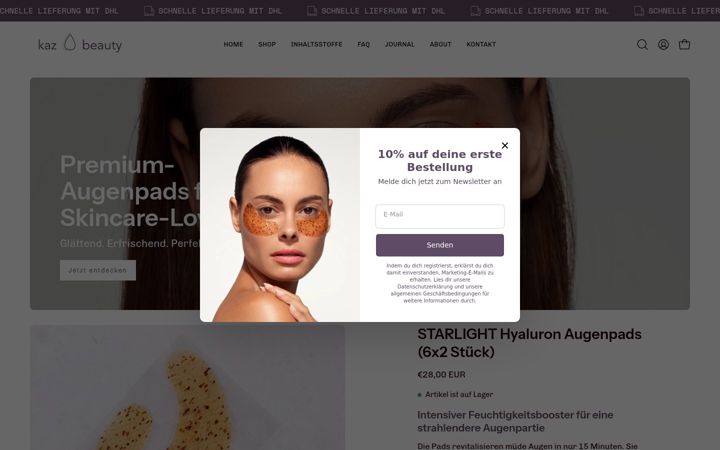 Screenshot of kaz-beauty.com