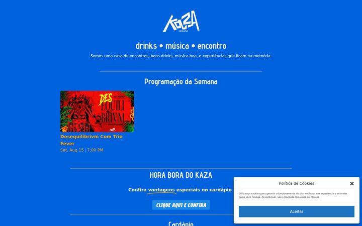 Screenshot of kazadrinkpub.com