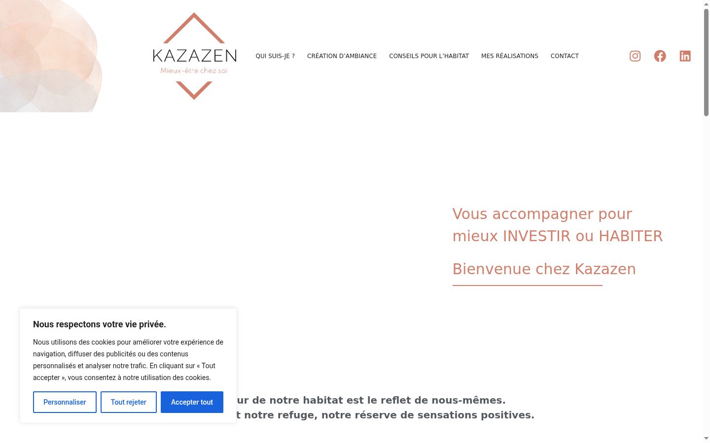 Screenshot of the consent banner shown before any interaction