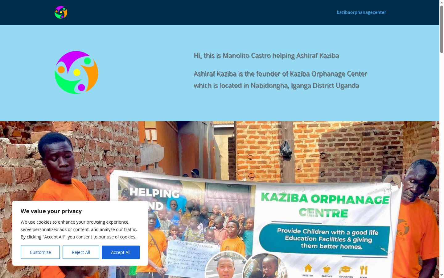 Screenshot del banner di consenso mostrato prima di qualsiasi interazione