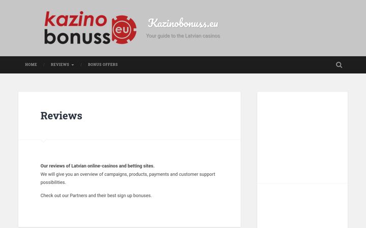 Screenshot of kazinobonuss.eu